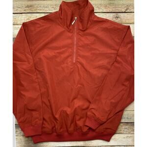IZOD Classics Womens Size M Paprika Quarter Zip Mock Neck Pullover Rain Jacket